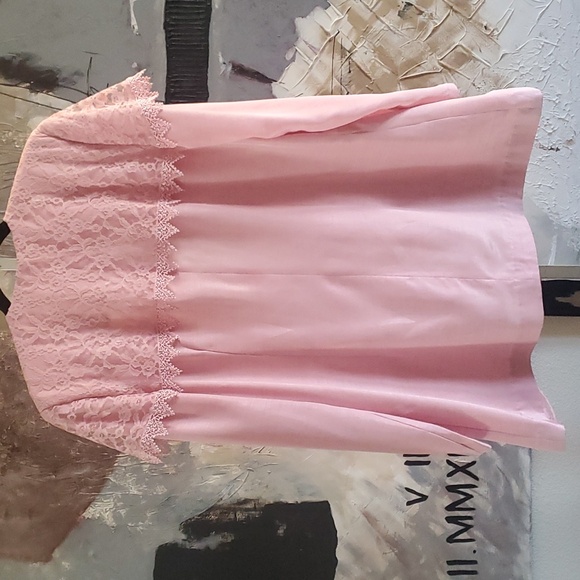 VINTAGE Homemade Pink Blazer with Attached Decorative Lace Shawl L - Picture 4 of 9
